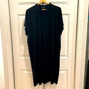 Classic black Eileen Fisher shirt dress